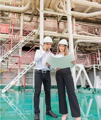 two engineers working